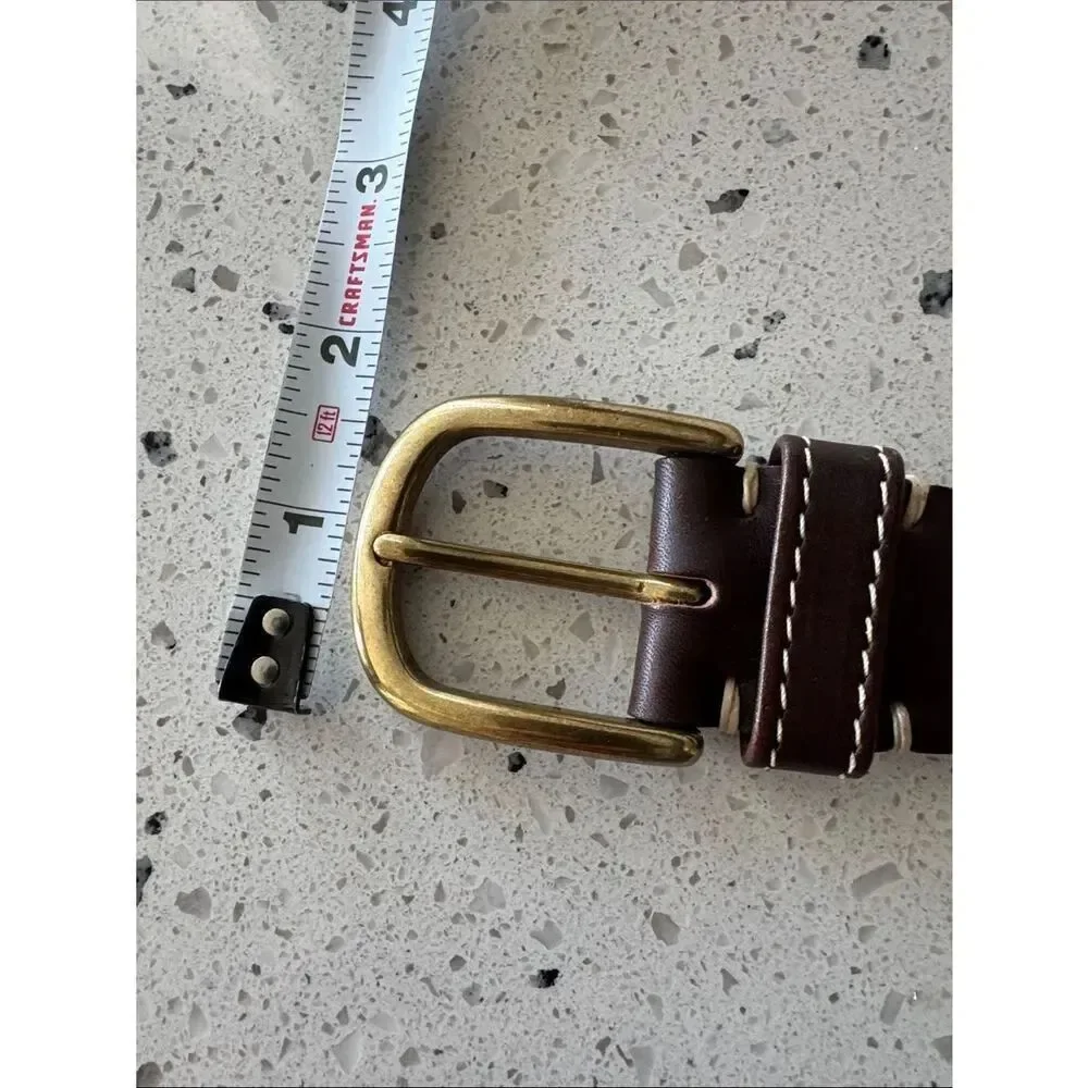 L.L. BEAN Genuine Leather Brown Belt Solid Brass Buckle Classic Men’s Size 40